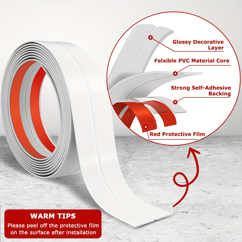 1PC 3metersx2cm Self-Adhesive  - Baseboard Molding Trim のレビューと価格