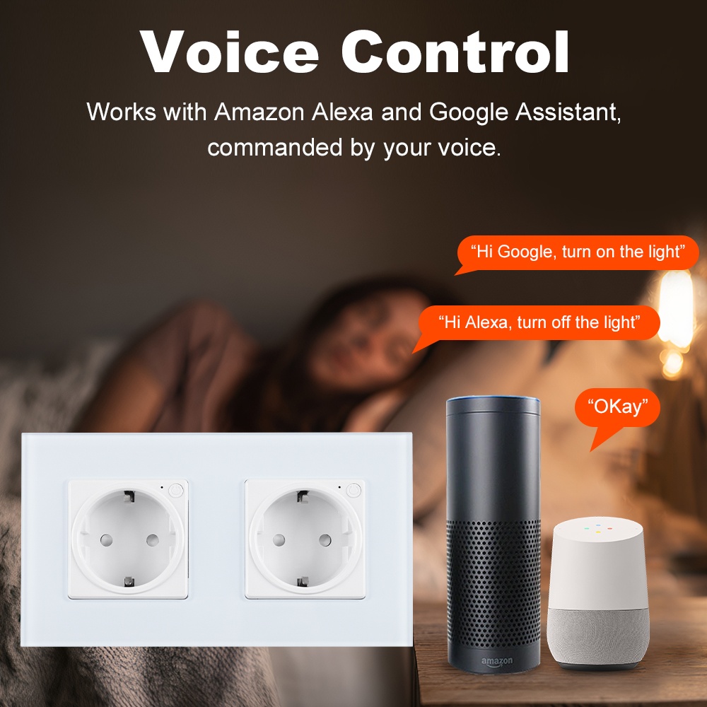 16A Wifi Smart Dual Socket EU  - Home Improvement Outlet のレビューと価格