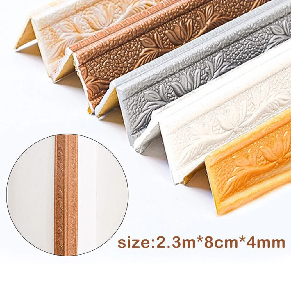 3D Self Stickers Wall Baseboar - Baseboard Molding Trim のレビューと価格