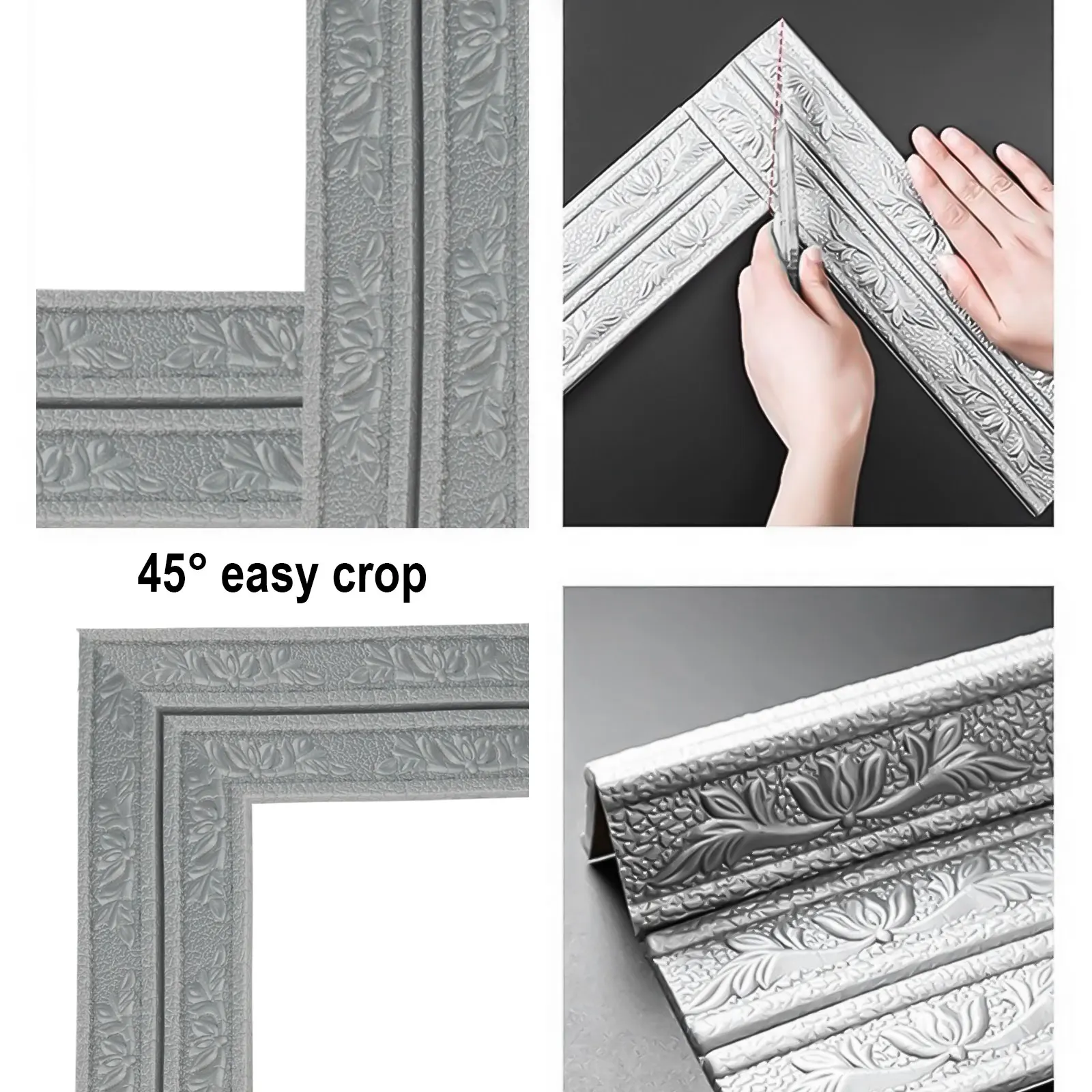 3D Self Stickers Wall Baseboar - Baseboard Molding Trim のレビューと価格