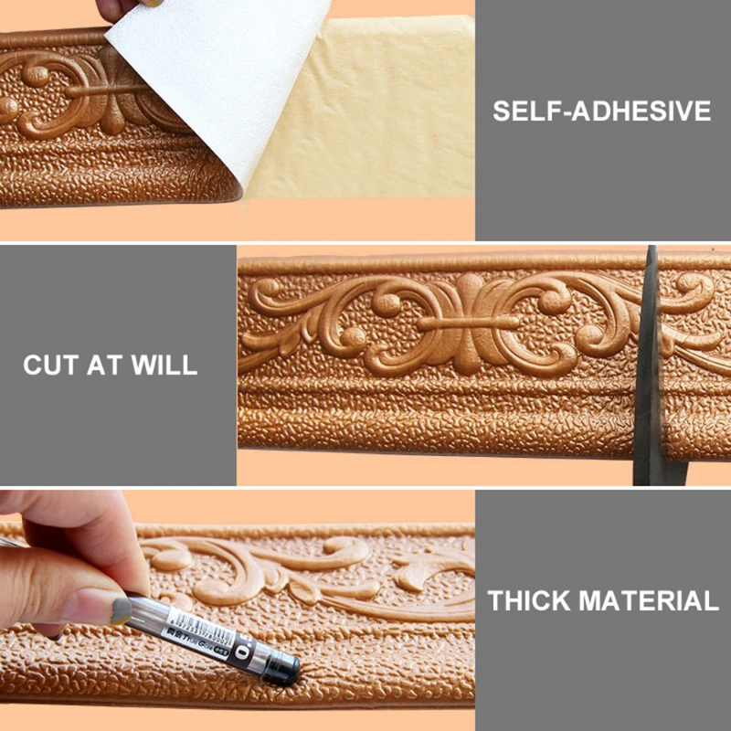 10M/Roll 3D Wall Trim Line  Se - Baseboard Molding Trim のレビューと価格